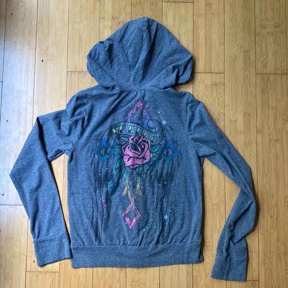 Juniors - Medium - “freedom” light jacket - angel wings on back and cross - Picture 1 of 2